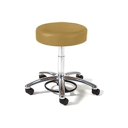 MIDCENTRAL MEDICAL Physician Stool w/ Aluminum Base, 360 Foot Ring, Std. Backrest, Ht.-High, Brown MCM865-SB-HH-BRN